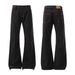 Vintage-Inspired Black Flared Denim Jeans For Men - Classic Clean Fit, Mid-Rise, Cotton Stretch, Retro Style_mkmklike.com