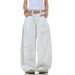 Men's Retro Style Wide Leg Jeans Curved Pocket High Street Design Loose Fit Floor Length Pants For Spring Autumn_mkmklike.com