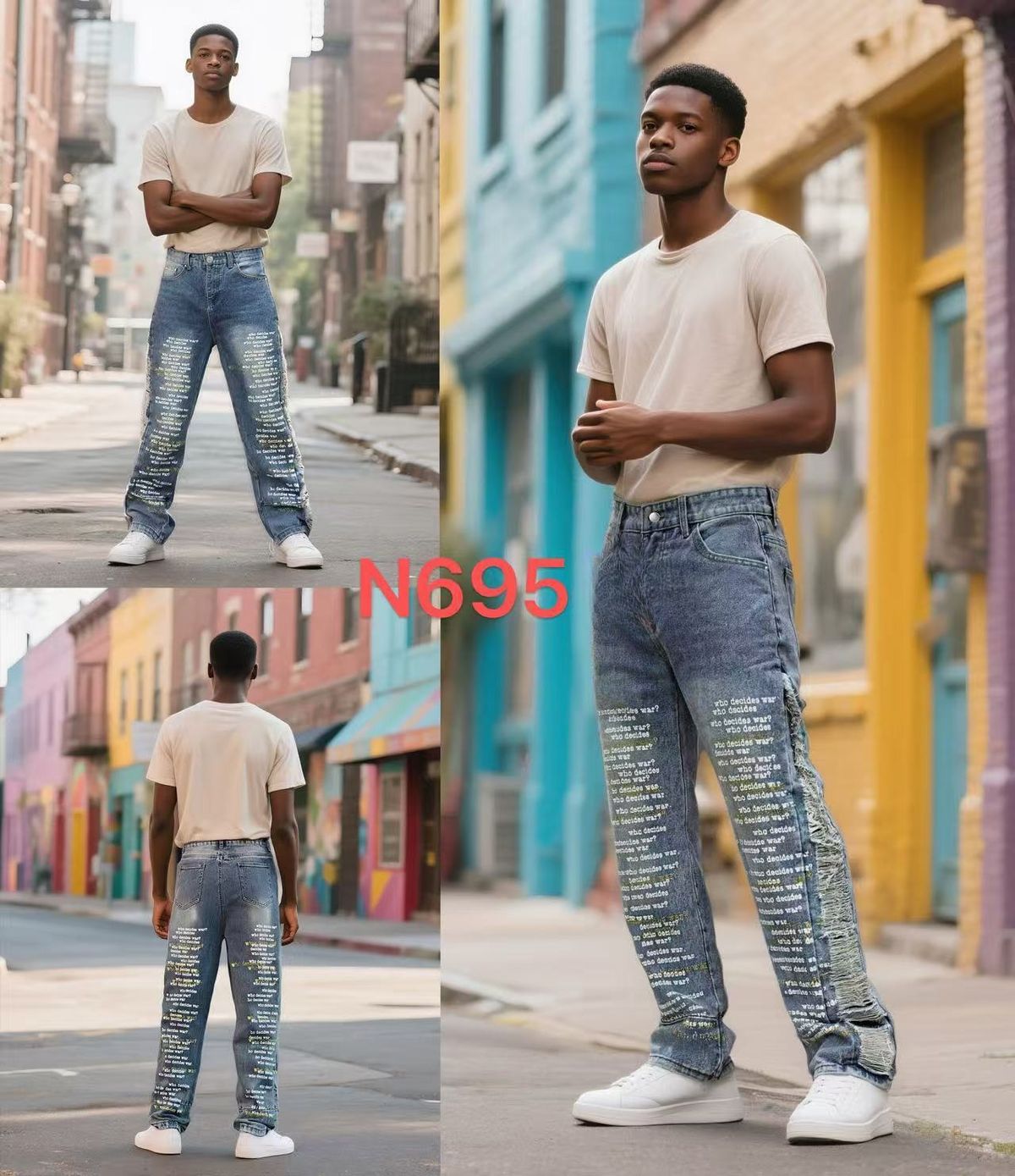 Men's Bootcut Stretch Jeans – Retro Blue Denim Pants (XL-3XL, Comfort Fit, Vintage Style)_mkmklike.com