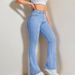 Women's Clothing Retro Flared High-Waisted Jeans – Stretch Denim Bootcut Pants With 70s Vintage Vibes (Light Blue)_mkmklike.com