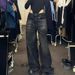Women’s Clothing large size black wide leg jeans hip hop street ins loose jeans women_mkmklike.com
