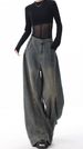 Relaxed Wide-Leg Jeans – High-Waisted Vintage Wash For Effortless Streetwear_mkmklike.com