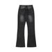 Men's Clothing Cleanfit Men's Slim Fit Stretch Jeans Style Slightly Flared Textured Washed Retro Trousers For Spring And Autumn_mkmklike.com