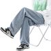 Men's Regular Fit Straight Leg Jeans Casual Drawstring Elastic Waist Denim Pants Lightweight Carpenter Jean_mkmklike.com