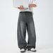 Distressed Washed Wide Leg Jeans For Men - Loose Fit Vintage Denim Pants, Streetwear Casual Trousers, Spring Summer Essential_mkmklike.com