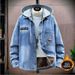 Men's Winter Fleece Lined Hooded Denim Jacket Casual Loose Fit American Trendy For Teenagers And Students Cool Style_mkmklike.com