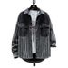 Men's Spring And Autumn Turn-Down Collar Jacket 2025 New Vertical Striped Three-Dimensional Double Pocket Denim Shirt_mkmklike.com
