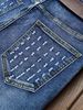 Men's Clothing Slim Fit Fashionable Design Men's Slim Fit Straight Leg Jeans - Classic Blue Washed Denim Pants With Cat Claw Design For Casual Wear_mkmklike.com