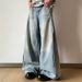 High-Waisted Flared Jeans – Vintage Washed Denim Pants For Women & Men (S-3XL) | 90s Retro Wide-Leg Style_mkmklike.com
