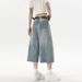 American Retro Washed Cropped Jeans For Men, Summer Casual Versatile Sporty Loose Wide-leg Straight Shorts_mkmklike.com