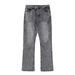 Men's Clothing | Black And Gray Washed Distressed Flared Jeans Vintage Retro Bamboo Grey Denim_mkmklike.com