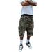 Retro Camouflage Wide Leg Cargo Denim Shorts for Men Casual Versatile Five Point Trendy Summer Pants_mkmklike.com
