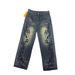 Men’s Stretch Slim Straight Jeans – High-Waisted Blue Denim Pants With Stone Wash Finish (XL-3XL, Light/Medium Wash)_mkmklike.com