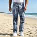 Men's Straight Leg Jeans Multi Pocket Design American Casual Versatile Trousers for All Seasons_mkmklike.com