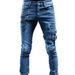 New Motorcycle Style, Trendy And Elastic Skinny Jeans_mkmklike.com