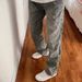Men's Straight Leg Blue Jacquard All Over Print Jeans Trendy Summer Design Niche Style High Street Vibe Pants_mkmklike.com