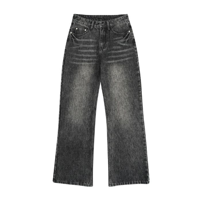 Men's Clothing Spring And Summer American Style Fried Gray Black Cattle Lightning Jeans Men's Straight Loose 517 Fashion Brand All Match Long Pants_mkmklike.com