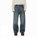 Men's Korean Style Washed Denim Jeans – Vintage Straight Leg Fleece-Lined Winter Pants For Casual Outfits_mkmklike.com
