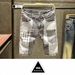 Men's Edgy Patchwork Denim Shorts Distressed Hem Raw Cut Details Streetwear Cargo Pocket 5-Inch Inseam Summer Hip Hop_mkmklike.com