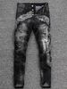 Men's Clothing Men's Splatter Paint Jeans - Loose Straight Leg Distressed Denim Pants_mkmklike.com