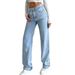 Women's Clothing High-Waisted Wide Leg Jeans For Women – Light Wash Stretch-Free Denim (S-5XL)_mkmklike.com