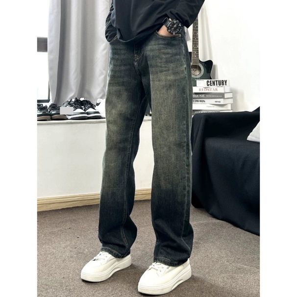 Vintage Washed Denim Jeans For Teens - High Waist, Loose Fit, Straight Leg, Casual Streetwear (S-3XL)_mkmklike.com