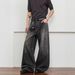 Men's Clothing Streetwear Splatter Paint Jeans For Men & Women, Vintage Loose-Fit Straight Denim Pants With Hand-Painted Graffiti Design_mkmklike.com