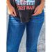 Women's Mid-Rise Slim Fit Stretchy Straight Leg Denim Jeans Red Embroidered European American Style Exclusive to Our Customers_mkmklike.com
