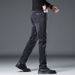 Pulse High-End Jeans Autumn And Winter Plus Velvet Korean Slim-Fit Straight-leg Stretch Casual Trousers 2025 New Fashion Men's_mkmklike.com