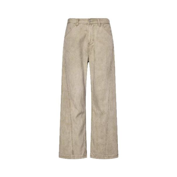 Men's Clothing New Retro Jeans For Men And Women Trendy Handsome Washed Dirty Pants Straight Loose Wide Leg Mopping Pants For Men_mkmklike.com