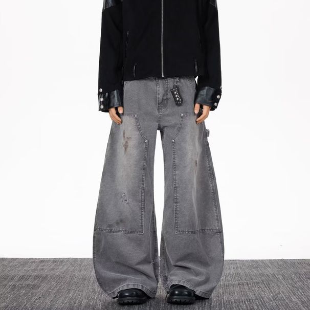 American Style Slim Fit Jeans For Men - Hip Hop Streetwear Casual Denim Pants (Gray, S-3XL)_mkmklike.com