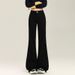 Women's Clothing Korean Style Fleece Lined Wide Leg Flared Jeans Versatile Denim Classic Hot Style For Autumn Winter Regular Fit Solid_mkmklike.com