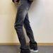 American Cleanft Washed Slim Fit Flared High Street Vibe Style Black And Gray 517 Jeans For Men And Women_mkmklike.com