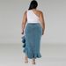 Women's Clothing Large Size Denim Fitted Long Skirt_mkmklike.com