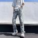 Men's Clothing Unisex High Waisted Wide Leg Ripped Jeans Straight Leg Distressed Pants Loose Fitting American High Street Trendy Clothing_mkmklike.com