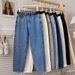 Vintage High Waist Loose Fit Straight Leg Jeans For Women - Summer Lightweight Cropped Mom Jeans With Relaxed Boyfriend Style_mkmklike.com