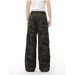 Men's Retro Camouflage Cargo Jeans Cross Border American Stylish Multi Pocket Loose Fitting Wide Leg Straight Leg Pants_mkmklike.com