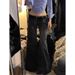 ELLE Black Low Waist Skinny Multi-Pocket Flared Cargo Jeans For Women Spring Autumn Draped Narrow Version Bootcut_mkmklike.com