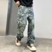 Men's Clothing Jacquard jeans fashion new casual street denim loose straight pants men high street fashion all match trousers men_mkmklike.com