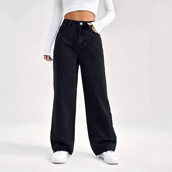 High-Waisted Straight-Leg Jeans For Women - Classic Cotton Denim, Comfort Fit, Versatile Style (S-5XL)_mkmklike.com