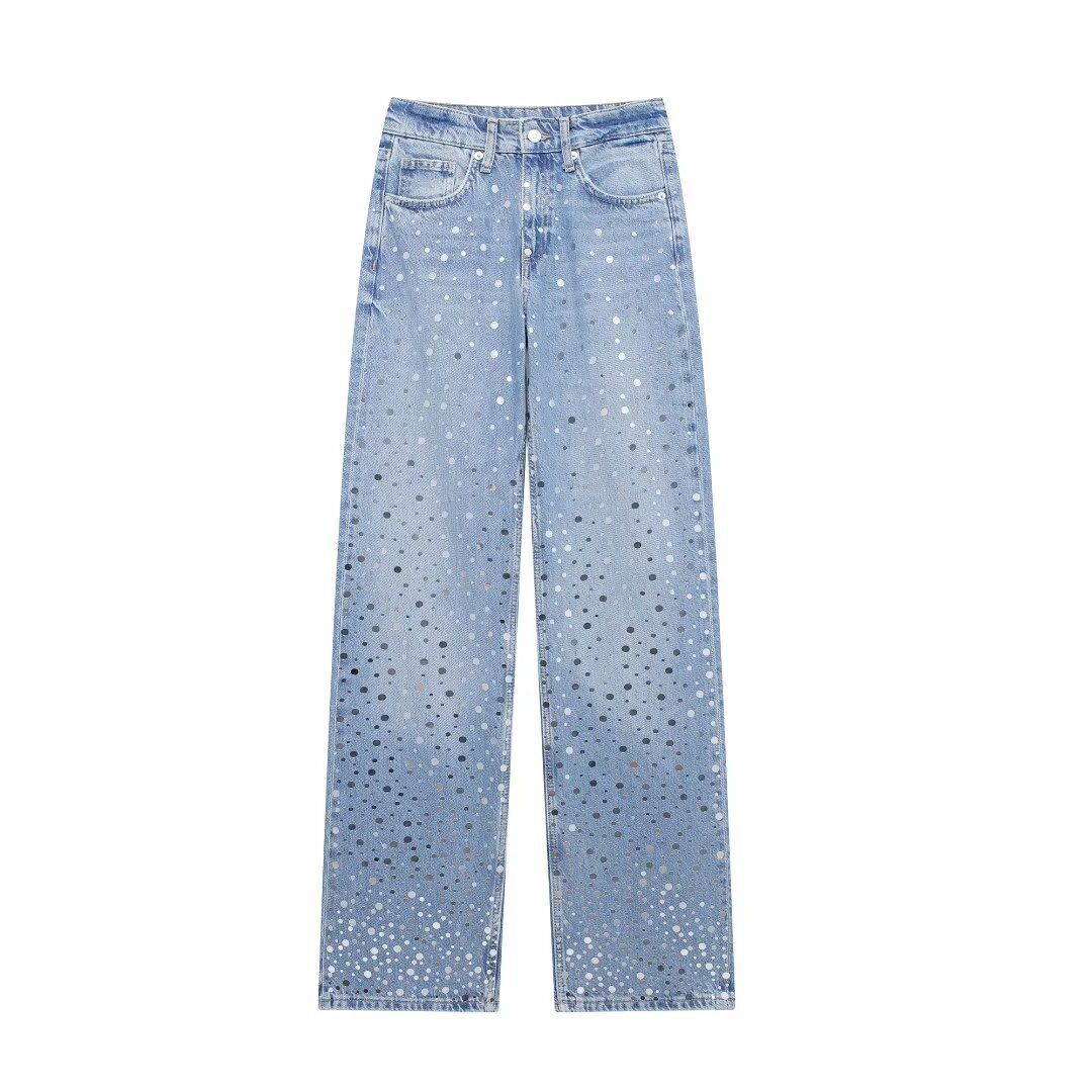 Women's Clothing Hot Selling Women's Clothing Style Spot All Match Casual Wide Leg Denim Trousers Women_mkmklike.com