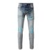 Men's Clothing High Street American Jeans Men's Fashion Brand Men's Ripped Patch Fashion Beggar Jeans Men's Korean Version 1332_mkmklike.com