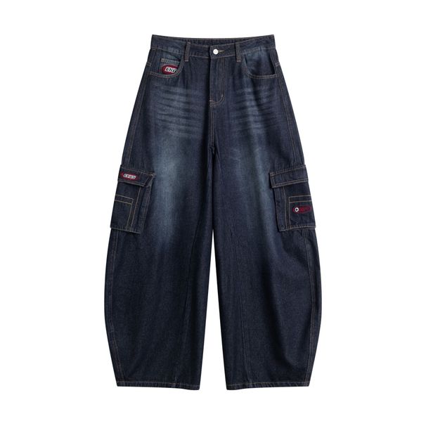 Men's Clothing Fashion Brand 2025 New American Loose Overalls Retro Washed Jeans Straight Leg Wide Leg Pants Men And Women_mkmklike.com