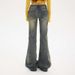 Wholesale American Retro Low-waist Hot Girl Flared Jeans, Nostalgic, Slightly Stretchy, Versatile, Slim-fit, Slimming_mkmklike.com