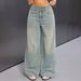Vintage High Waist Button Fly Jeans For Women - Relaxed Straight Leg Wide Leg Distressed Denim Pants_mkmklike.com