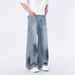 Men's Clothing Jeans Men's Summer Tall And Thin Teenager Pants Straight Loose Wide Leg Flared Pants_mkmklike.com