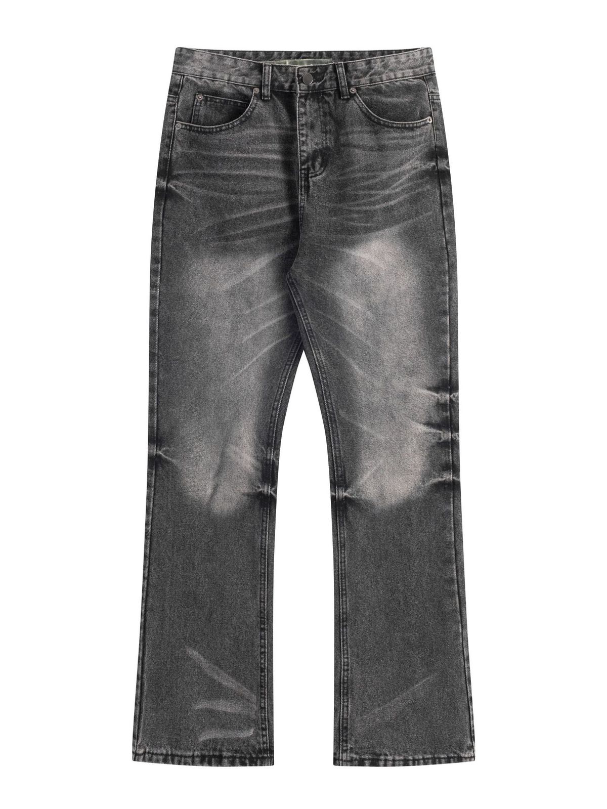 Men's Clothing Retro Vintage Washed Black 646 Flared Jeans_mkmklike.com