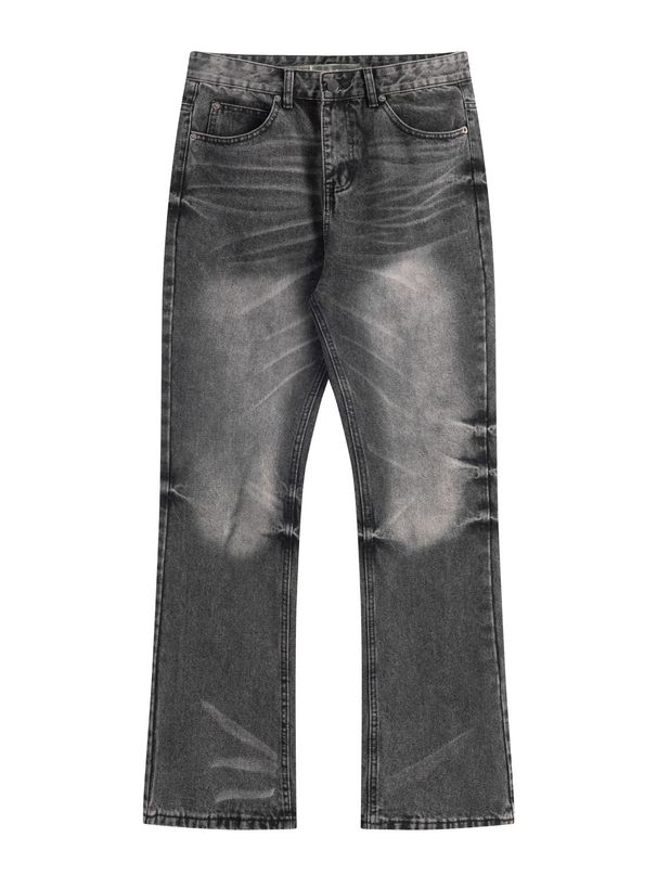 Men's Clothing Retro Vintage Washed Black 646 Flared Jeans_mkmklike.com