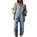Women's Clothing Fashion Casual Loose Women's Denim Overalls Pants_mkmklike.com