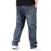 150Kg Large Size Men's Four-season Printed Washed Straight Jeans Men's Simple Business Jeans Men's Jea_mkmklike.com